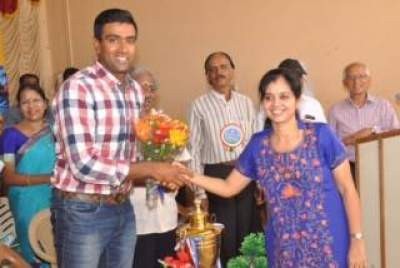 Our special educator Harini Mohan congratulating our Goodwill ambassador R.Ashwi