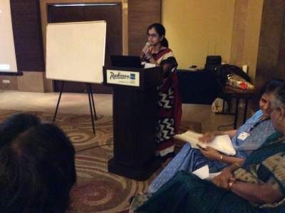 Mrs. Harini Mohan, Coordinator, Awareness delivering her speech