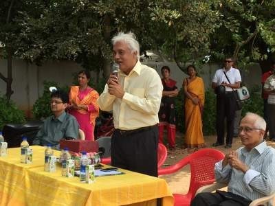 Chief guest addressing the gathering on our Annual Sports Meet