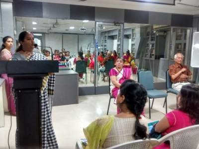 Mrs. Lakshmi Prabha,  Principal of P V M giving a motivational speech 