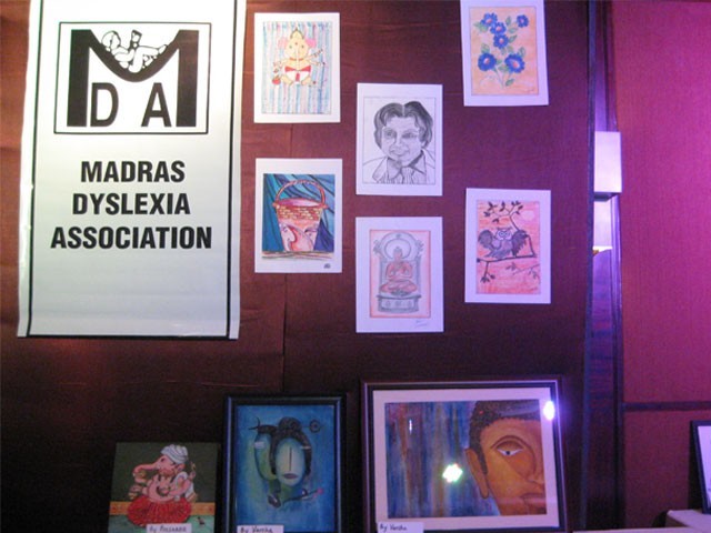 MDA corner at Art Fundraiser February 2012