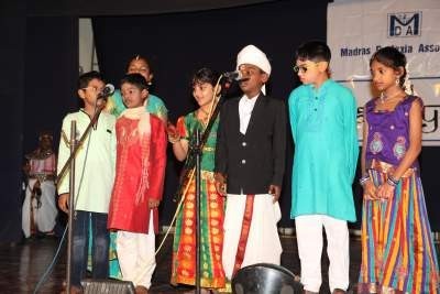 Junior Children singing a Bharathiyar song and enacting